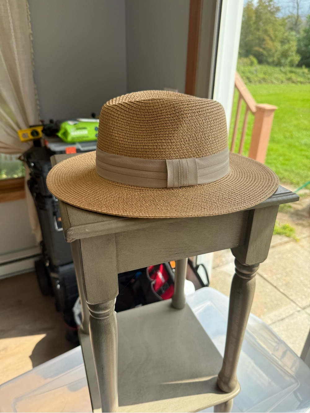 Classic Men's Straw Fedora Hat - Beige